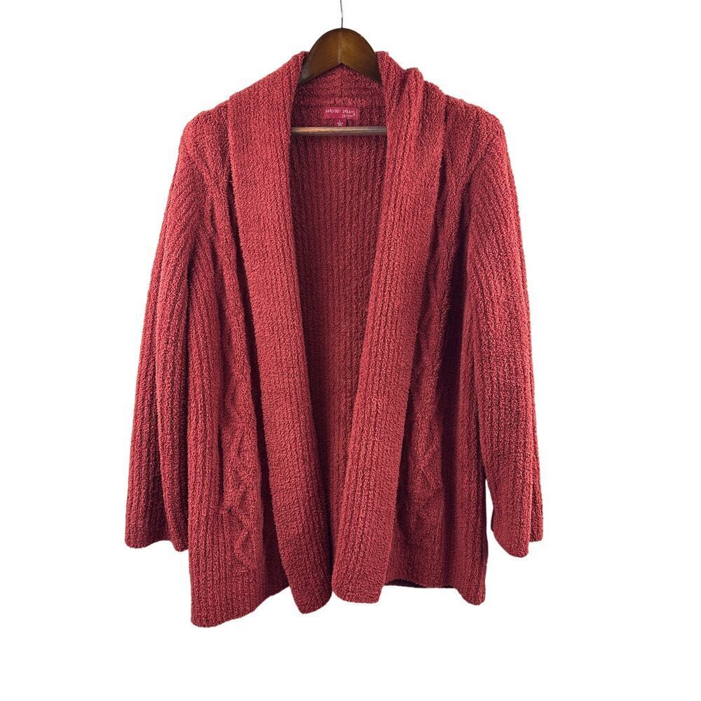 Women’s Barefoot Dreams Large Dark Maroon Plush Cardigan